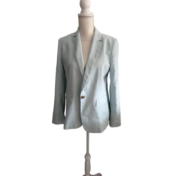 ANN TAYLOR Light Blue Button Jacket Blazer Size 4 - Picture 7 of 7